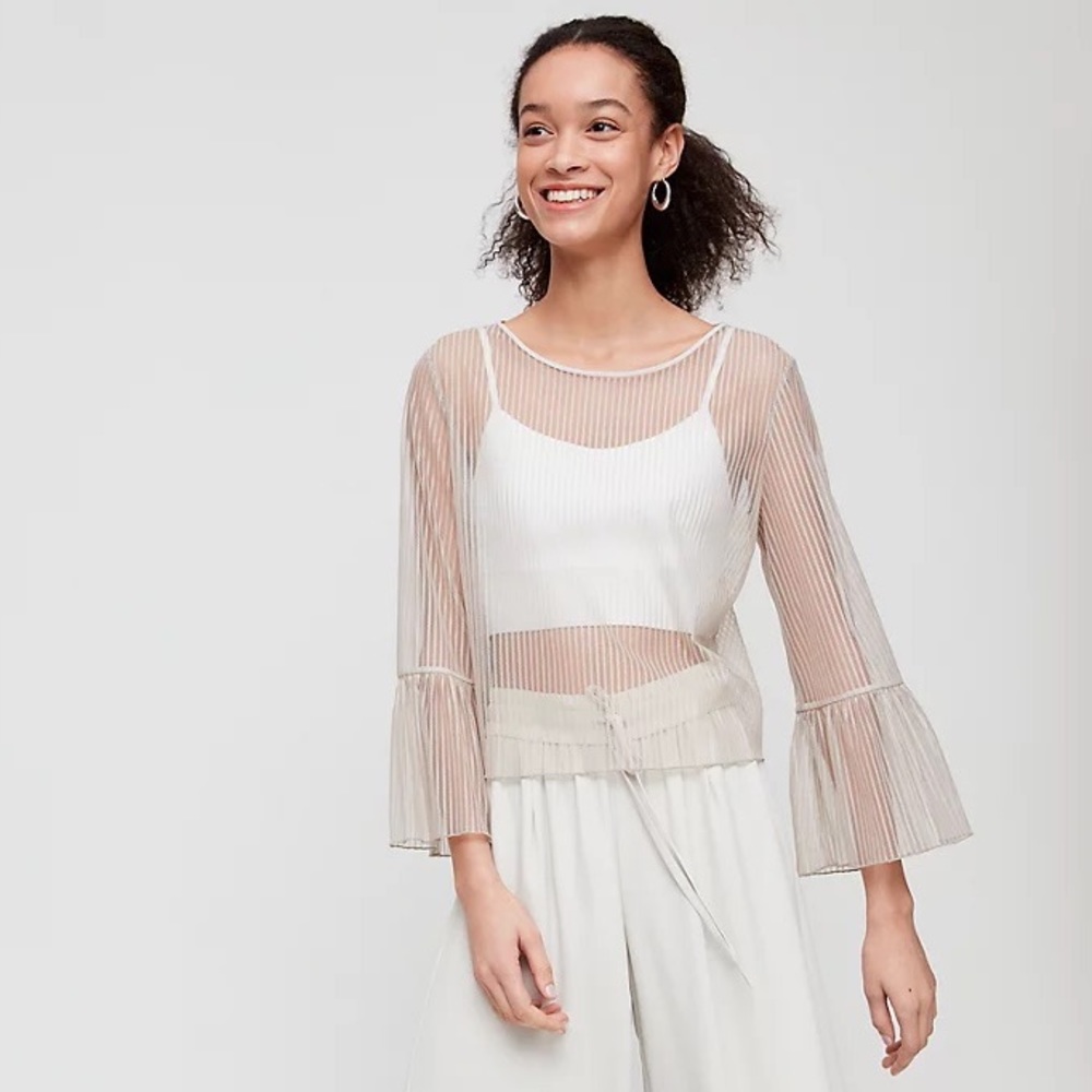 Babaton White Sheer Blouse